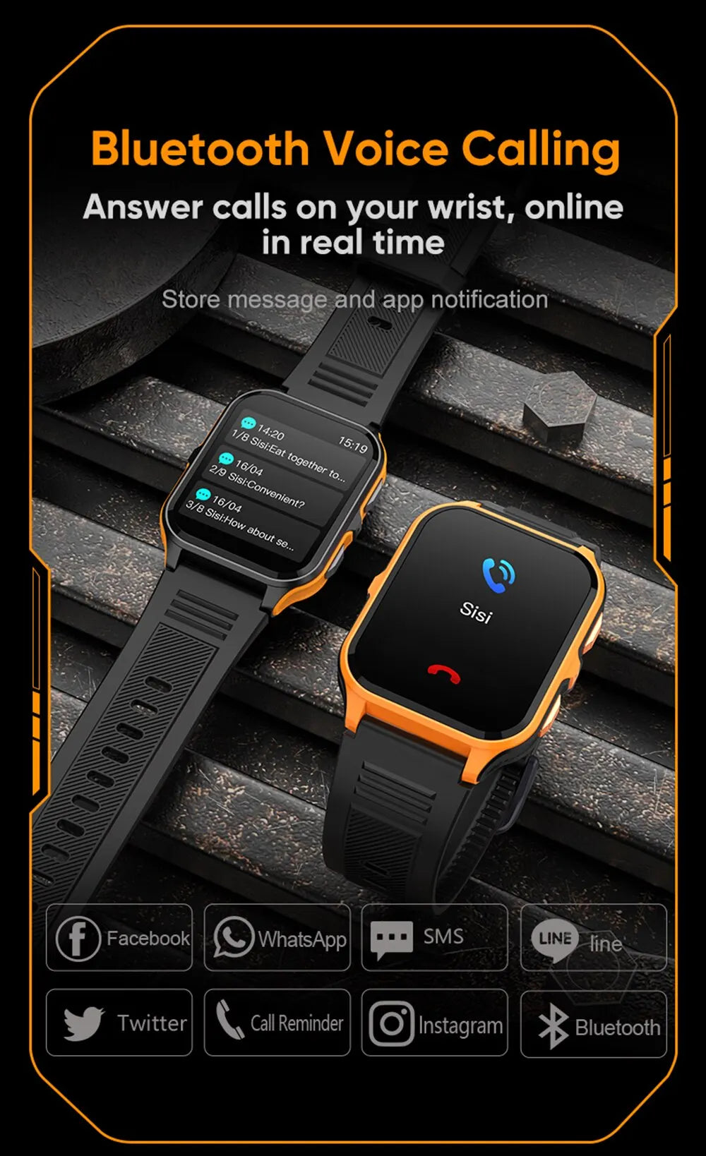 2024 New Smartwatch 1.83" Color Screen Full Touch Dial Outdoor Sports Smart Watch Bluetooth Call Health Check Man Watch