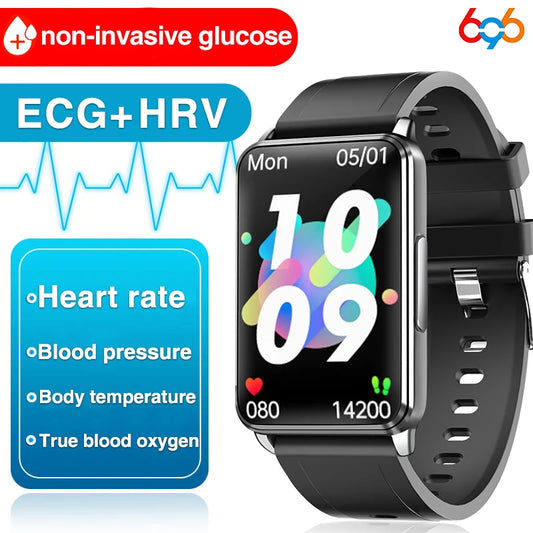 2024 Men 1.57" Health Monitor Smart Watch Blood Sugar Heart Rate Blood Pressure Temperature ECG HRV Waterproof Women Smartwatch