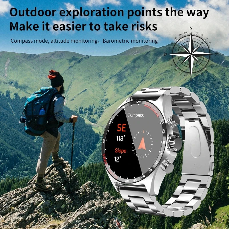 2024 New Outdoor Sports GPS Smart Watch Men Bluetooth Call Smartwatch NFC Health Monitoring Compass IP68 Waterproof Watches Men