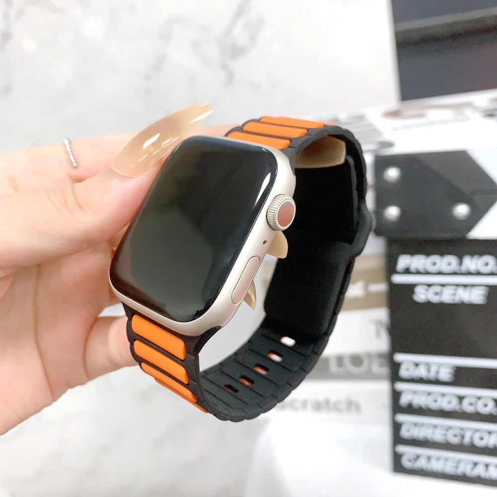 Sport Band Compatible with Apple Watch Bands Ultra Se 9 8 7 6 5 4 3 2 1 Soft Silicone Strap for IWatch 49/45/44/44/41/40/38mm