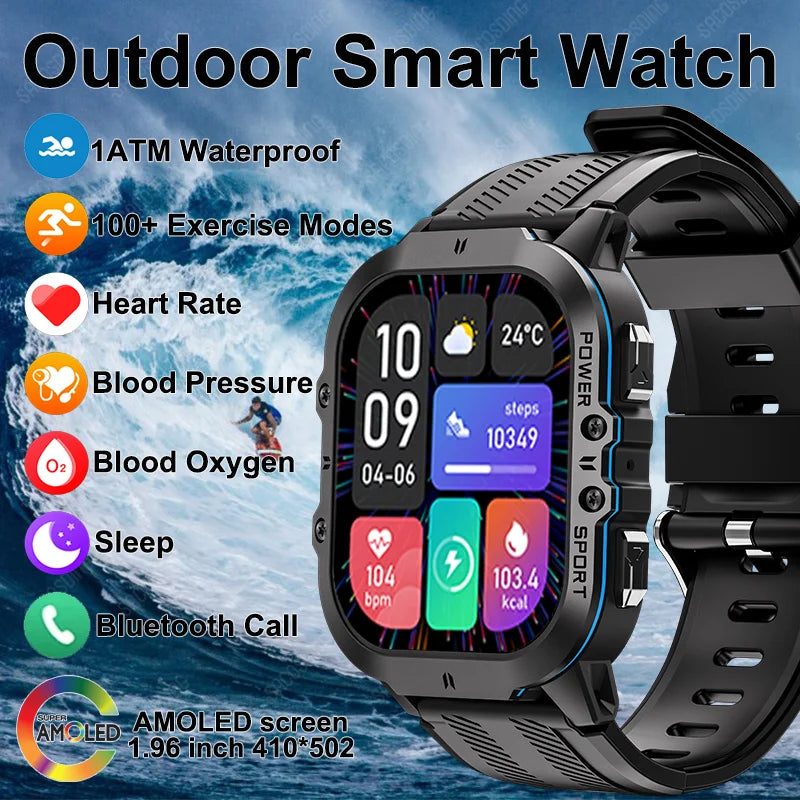 2024 Smartwatch Men AMOLED Display Clock Health Monitor 1ATM Waterproof Outdoor Sports Fitness Tracker Smart Watches For Xiaomi