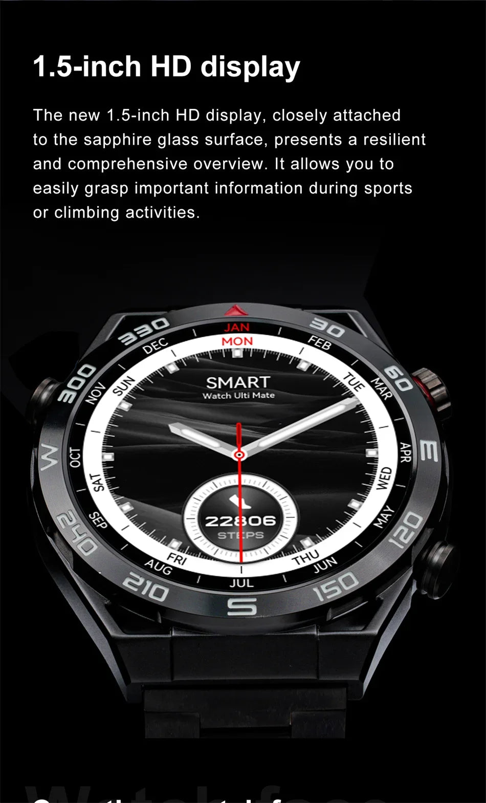 2024 New GPS Smart Watch Men 454*454 HD AMOLED Full Touch Screen Bluetooth Call NFC Watches Compass IP68 Waterproof Smartwatch