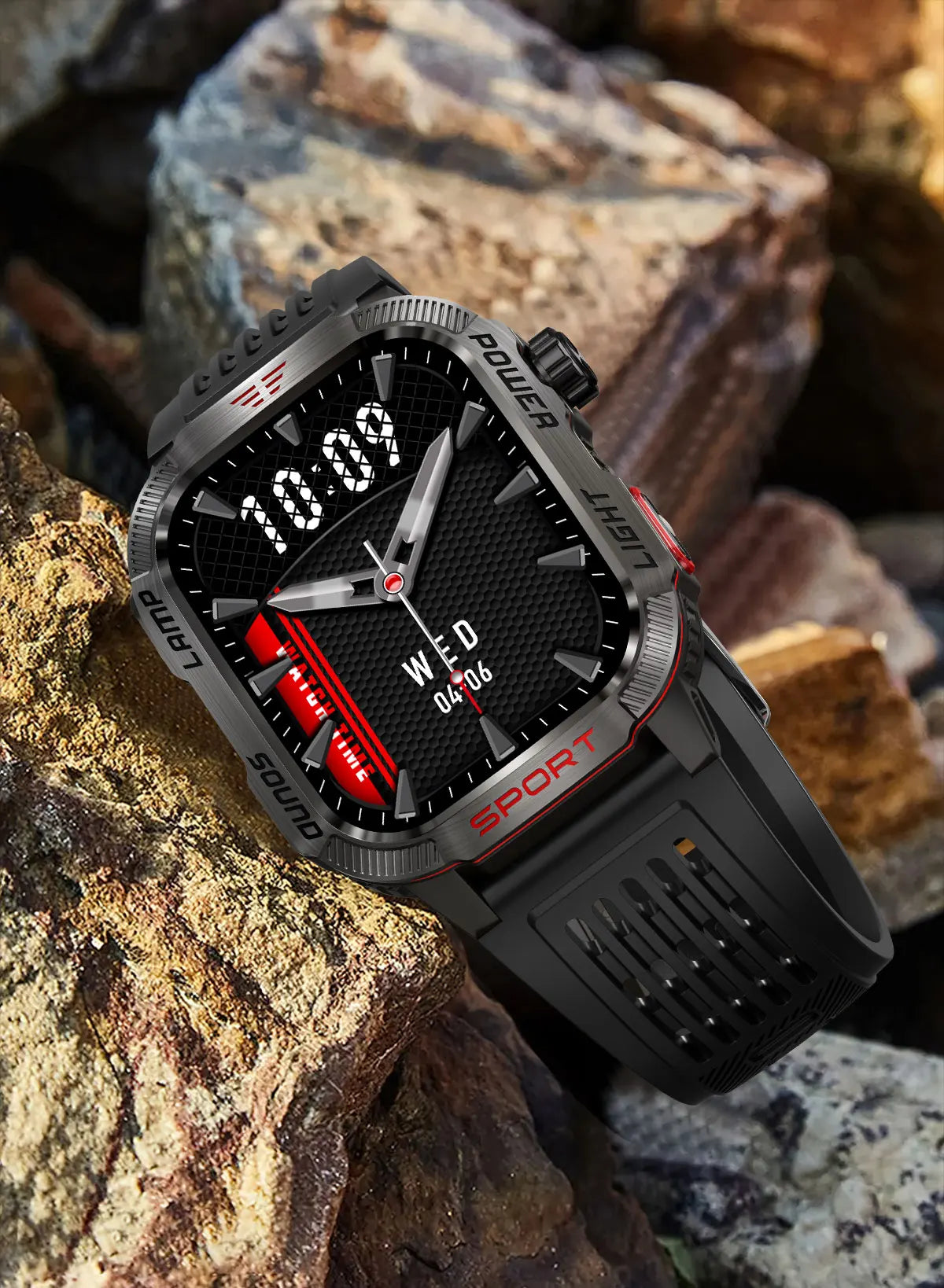 2024 Rugged Military Smart Watch Men Outdoor Watches lP68 Waterproof 2.01" Al Voice Bluetooth Call Smartwatch For Android lOS