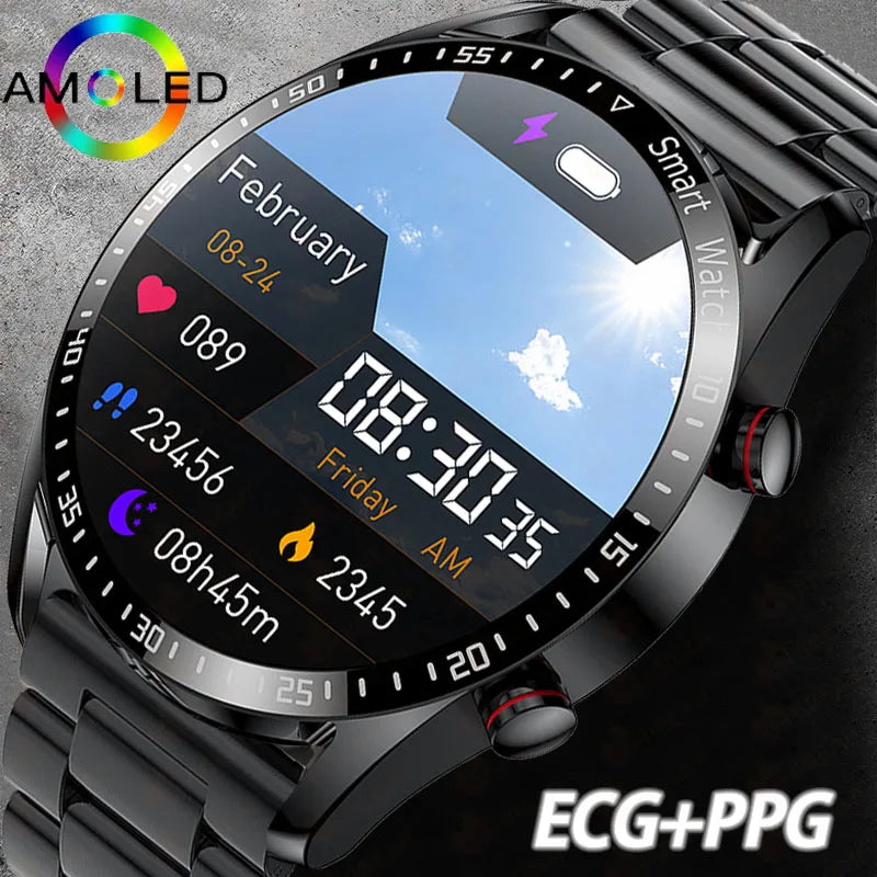 2024 New ECG+PPG Smart Watch Men Health Monitoring Business Watches Waterproof HD Bluetooth Call Man SmartWatch For Android IOS