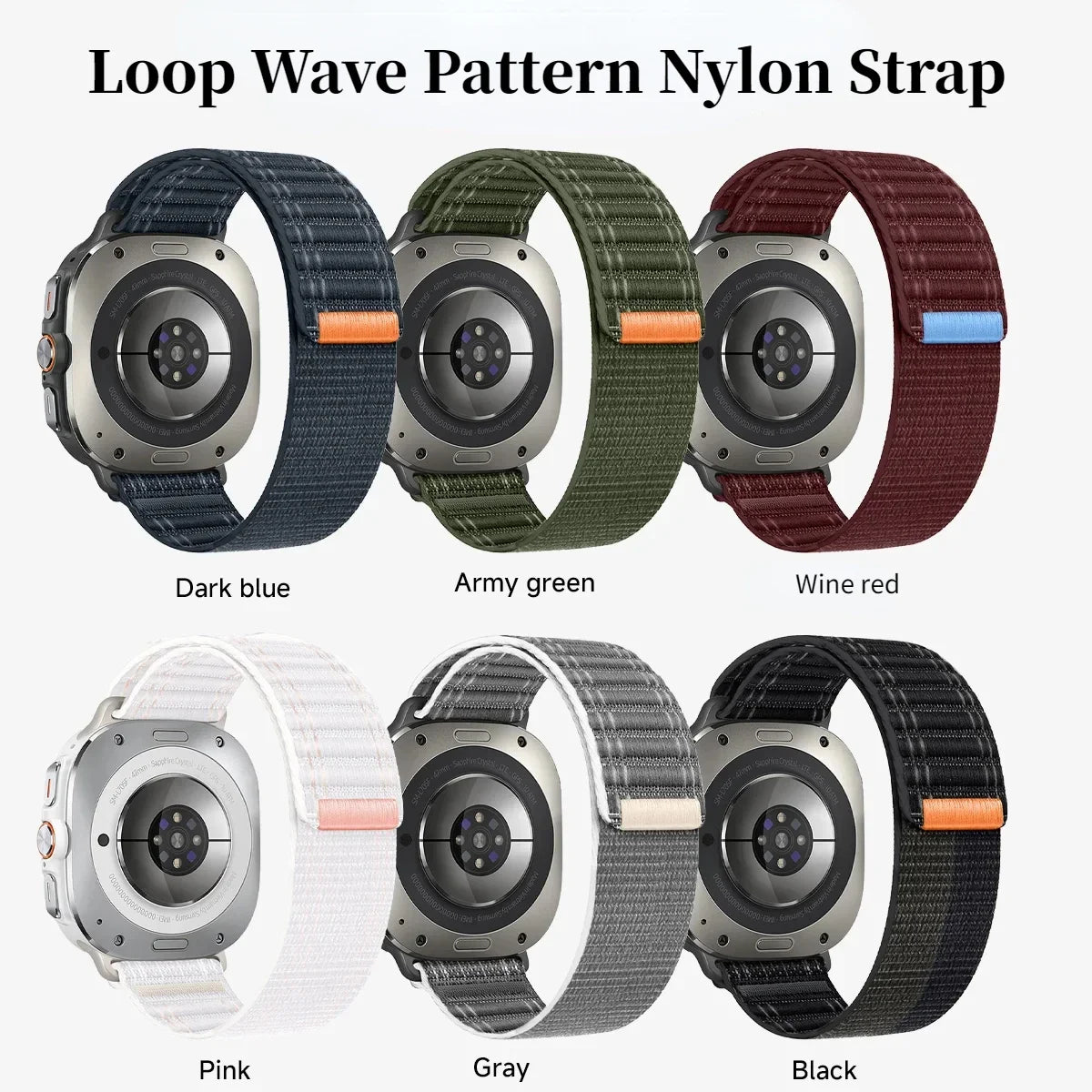 Nylon Loop Strap for Samsung Galaxy Watch Ultra 47mm Official Original Replacement Wristband for Galaxy Watch 7 Ultra Accessory