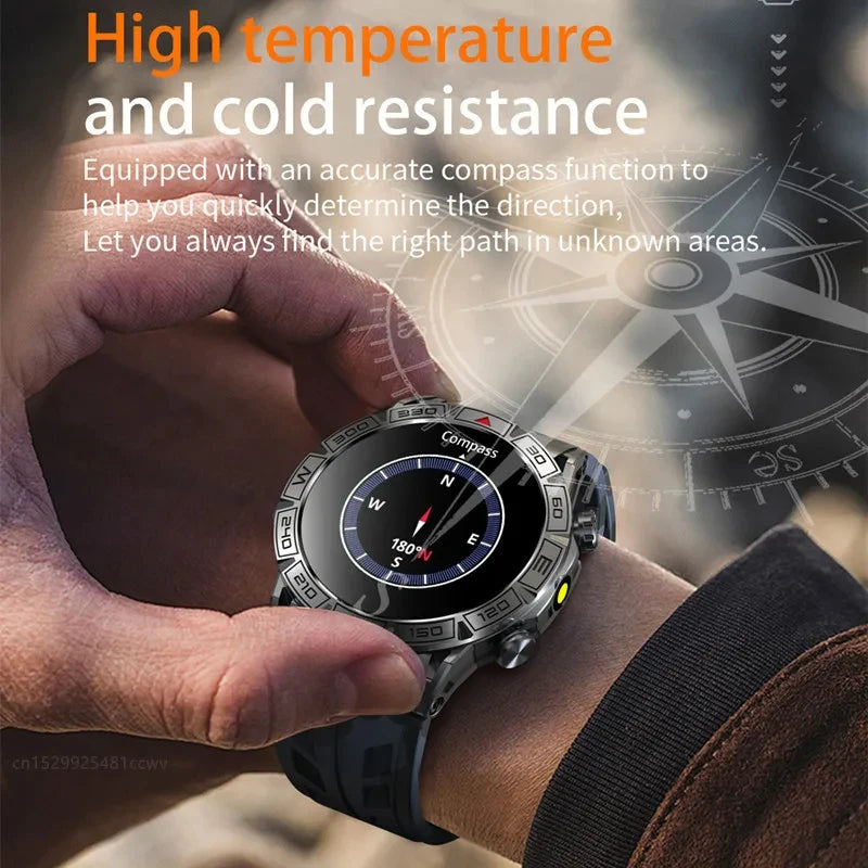 2024 New Men Outdoor Smart Watch AMOLED 460*460 Ultra HD Screen 107 Sports Modes Fitness Tracking Watch Waterproof Smartwatch