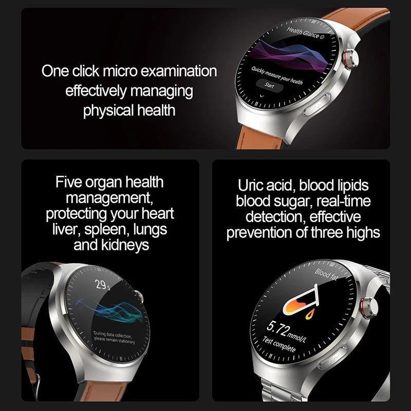 2024 New Medical Grade Smart Watch Men ECG+PPG Blood Glucose Lipid Uric Acid Heart Rate Bluetooth Call Health Smartwatches Women