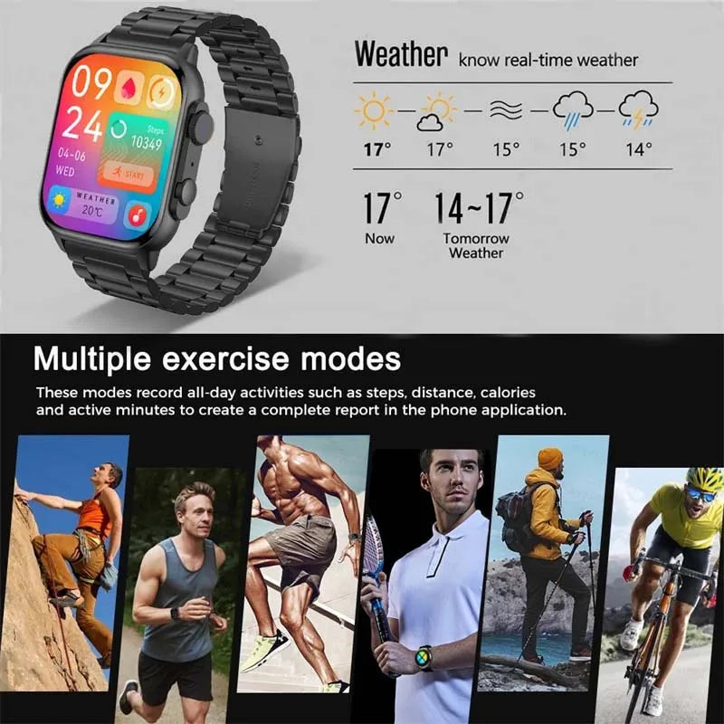 2024 New Men Smartwatch Ultra Bluetooth Call NFC IP68 Waterproof AMOLED Men Sports Track Smartwatch For Phone Huawei Xiaomi