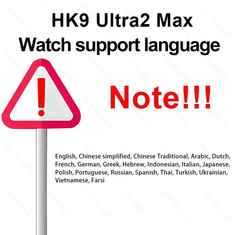 New HK9 Ultra 2 Max Smartwatch 2024 HD AMOLED 4G ROM ChatGPT NFC Compass Clock Bluetooth Call Sports 49mm Smart Watch Men Women