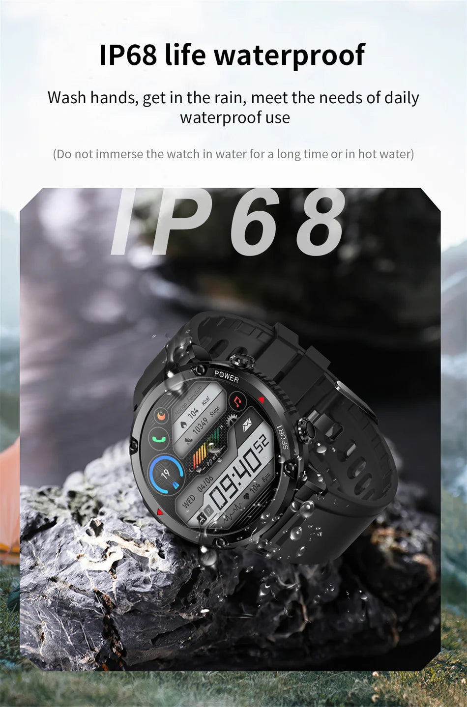 For Huawei 600mAh Battery Watch For Men Smart Watch In 2024 Bluetooth Call Smartwatch Fitness Sports Clock 1.6 Inch HD Screen