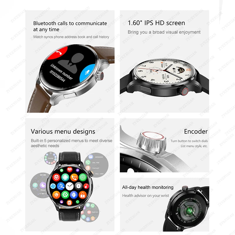 2024 New For Huawei GT4Pro Smart Watch Men IP68 NFC GPS Tracker AMOLED 360*360 HD Screen Heart Rate Bluetooth Call SmartWatch