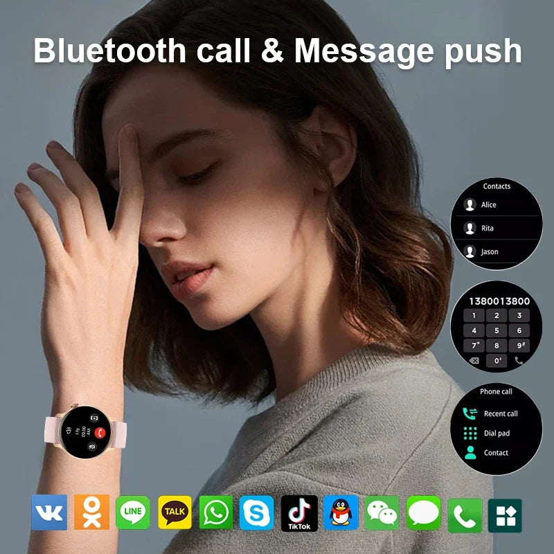 2024 Bluetooth Call Women Smart Watch AMOLED Full Touch Fitness IP68 Waterproof Men Smartwatch Lady Clock + box For Android IOS