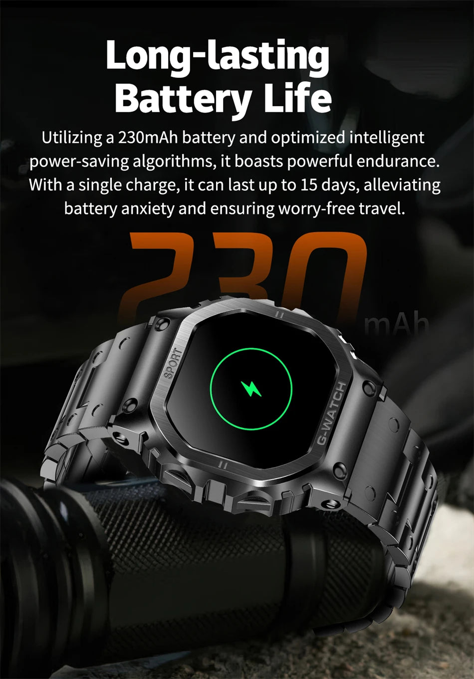 LIGE New Smart Watch Men 1.57-inch Anti-fall Waterproof Bluetooth Call Men Bracelet Health Monitor Music Control Smartwatch 2024