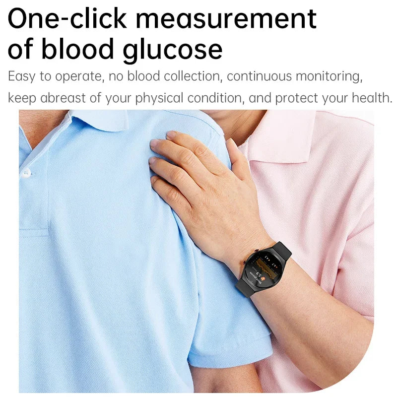 Bluetooth Call Voice Smart Watch 2024 Women Men Blood Sugar Body Temperature Heart Rate Smartwatch Blood Pressure for Xiaomi