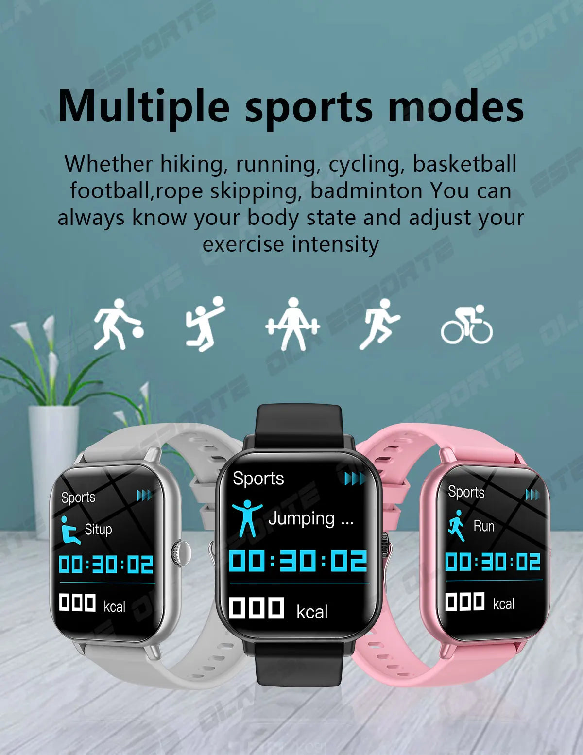 Ola Esporte New Smartwatch Men Women Health Monitoring Bluetooth Call Custom Dial Sport Bracelet Fitness Tracker SmartWatch 2024