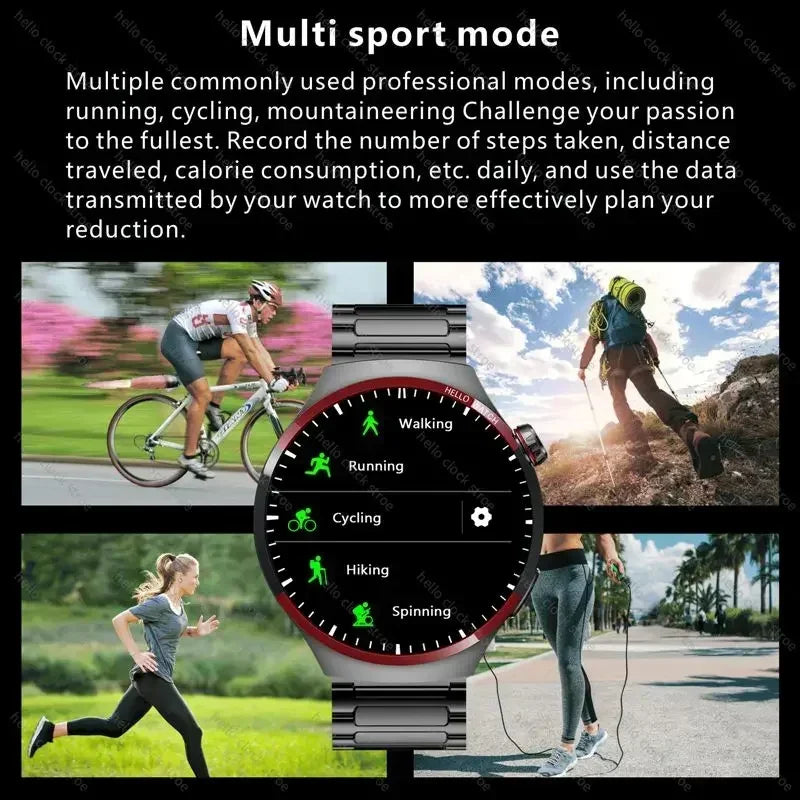 For Huawei Smartwatch 2024 Hello Clock AMOLED 4G ROM NFC Compass Bluetooth Call Sports Smart Watch Men Women PK 3 Plus GT 4 Pro