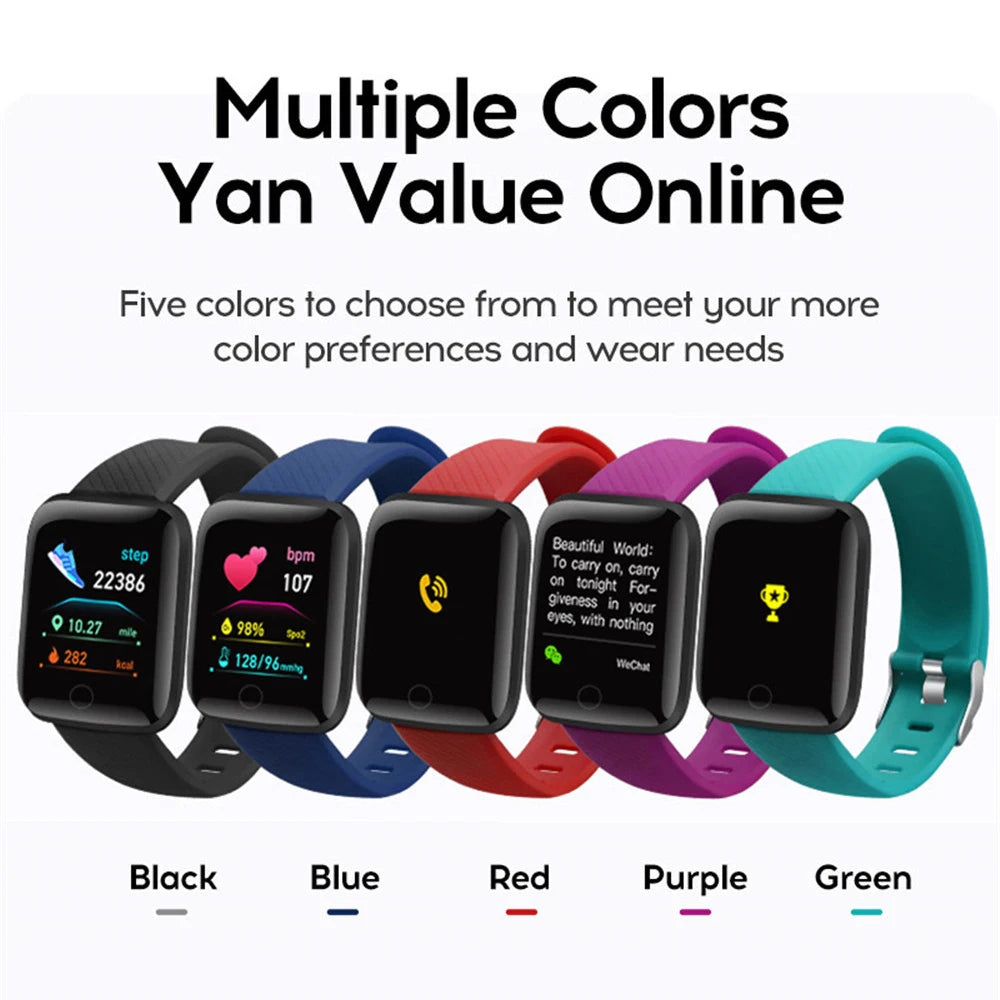 116plus Waterproof Smart Watch Smart Bracelet Step Counting Multi Sport Mode Message Reminder Heart Rate Monitor Blood Pressure