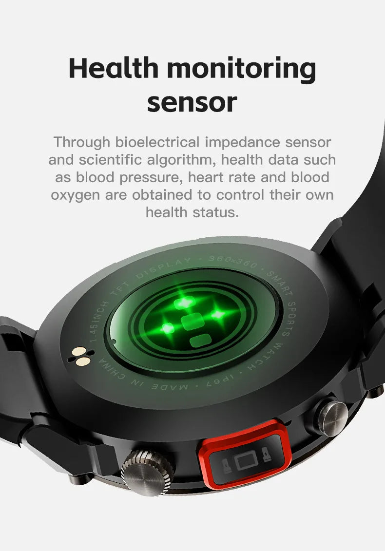 2024 New Smartwatch with Illuminated Flashlight Bluetooth Phone APP Download Waterproof Sports Watch for Men for Xiaomi Huawei