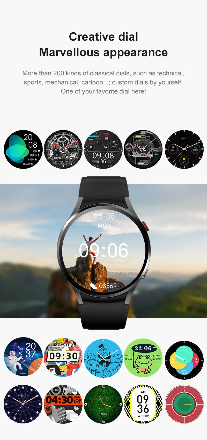 2024 New Smart Watch 6 Women AMOLED Screen Voice Call Customized Wallpaper Health Detection Bluetooth Call Man Sports Smartwatch