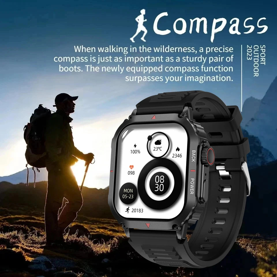 2024 New GPS Sports Smart Watch Men AMOLED HD Screen IP68 Waterproof NFC Bluetooth Call Outdoor Military SmartWatch For Android