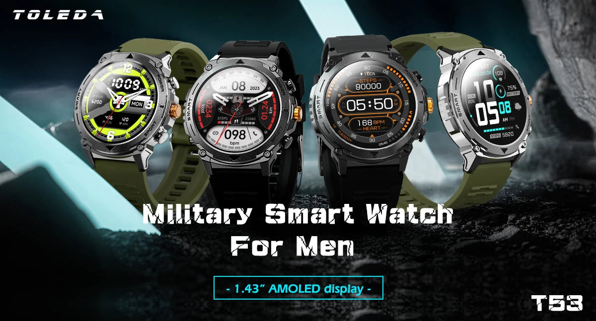 2024 New Men Smartwatch 1.43-inch 466*466 AMOLED HD Screen IP68 Waterproof Bluetooth Call 100+ dial Men Smartwatch For Huawei