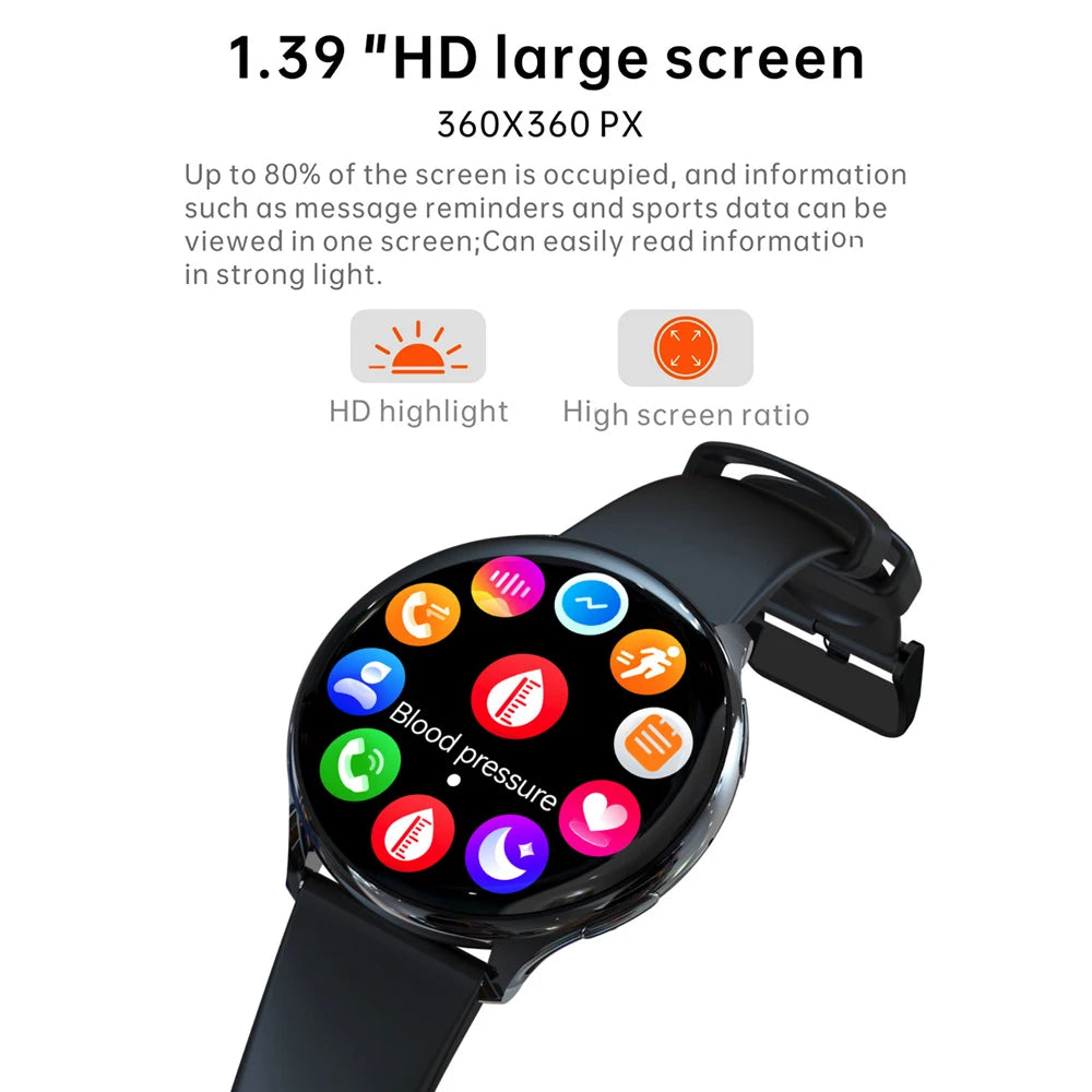 Sports Fitness Men Women Blue Tooth Call Smartwatch 1.39" Heart Rate Blood Oxygen Music Waterproof Custom Dial 2024 Smart Watch