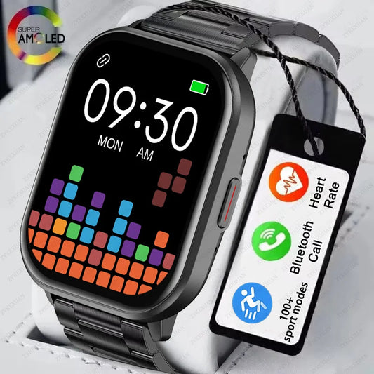 2024 New Bluetooth Call Smart Watch Men Women Heart Rate Blood Oxygen Voice Assistant 100+Sport Man Smartwatch For Xiaomi HUAWEI