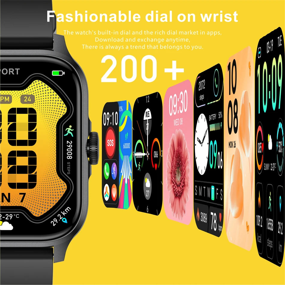 2024 New For Xiaomi Huawei 1.85 inches Bluetooth Call Smartwatch Women Men AMOLED 240*280 HD Pixel Display Smartwatches Ladies