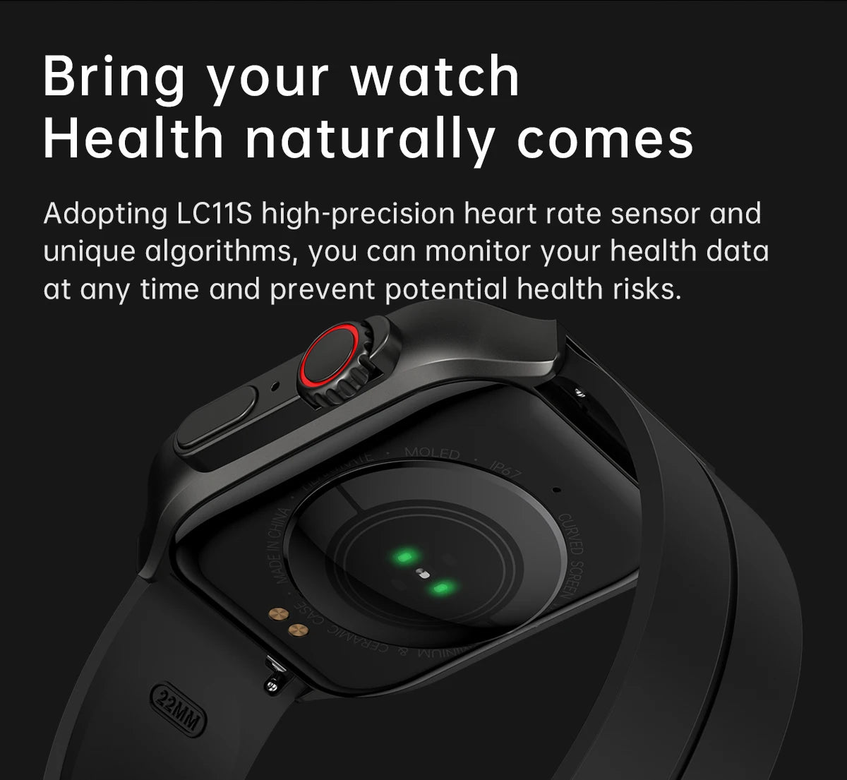 2024 New OP88 Curved Screen Reloj Smartwatch Heart Rate Blood Pressure Monitor Smart Watch With Mechanical Crown men women