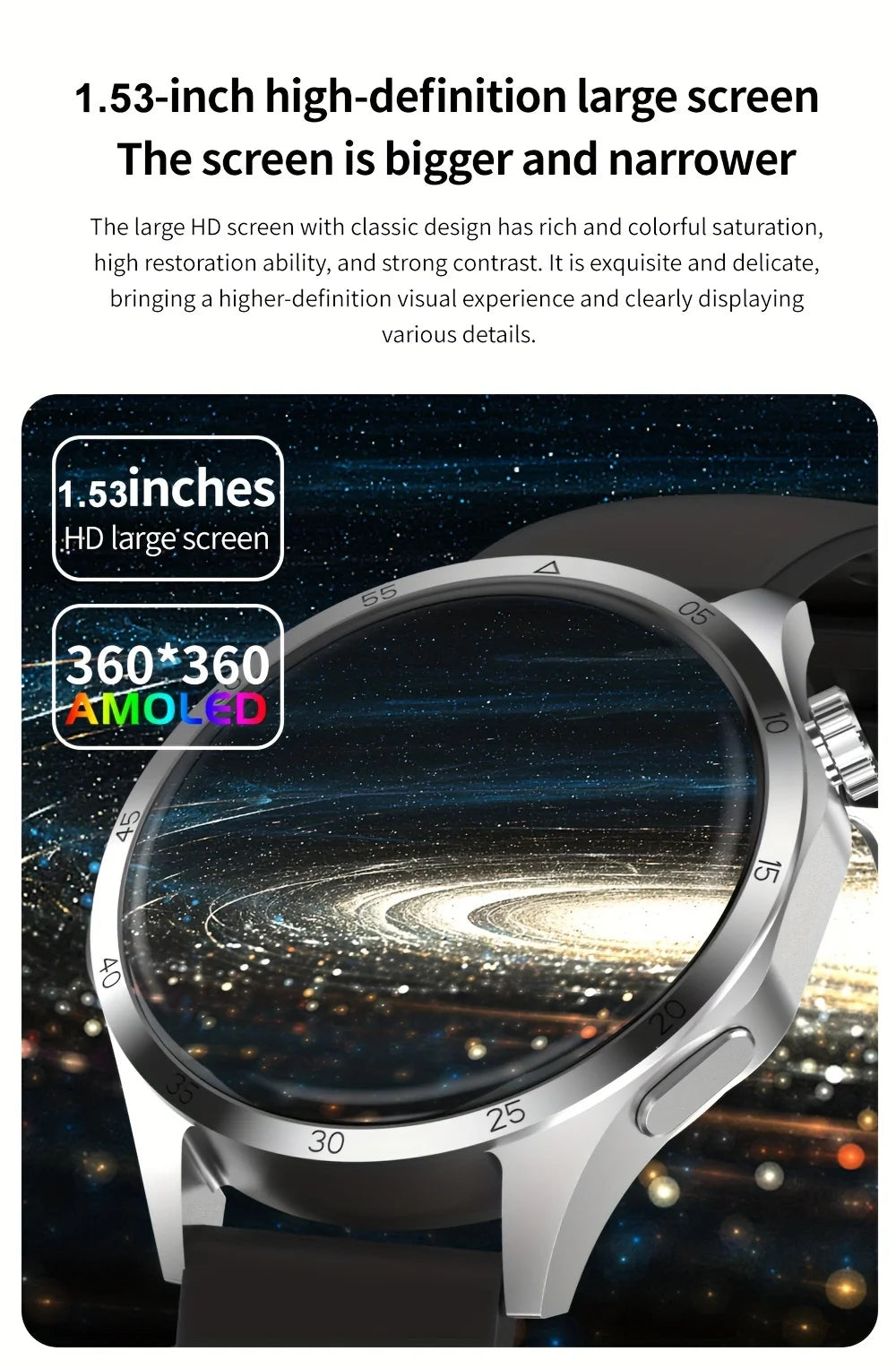 2024 New GPS Tracker Smartwatch Men GT4 Pro+1.53-inch AMOLED 360 * 360 HD Screen Wireless Call NFC Smartwatch