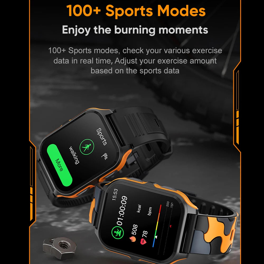 2024 New Military Outdoor 1.9" Smart Watch Men Bluetooth Call 100+ Sport modes Smartwatch IP68 Waterproof For Android iOS Phone