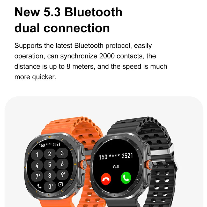 DT Watch Ultra Men Women Sport Smart Watch USB Mode Photo Album Local Music NFC Compass Smartwatch for Samsung Android IOS 2024