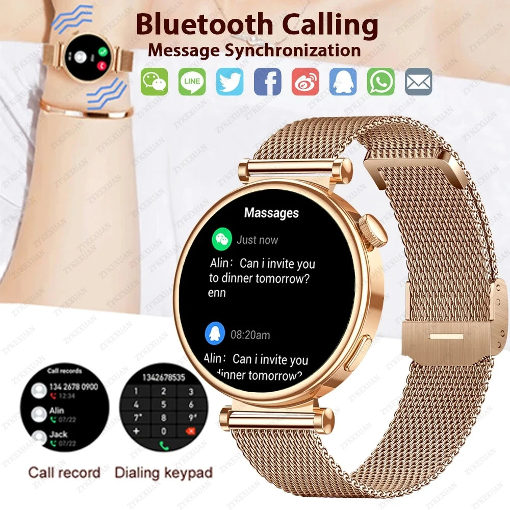 For Huawei Xiaomi GT4Mini Smart Watch Women NFC GPS Tracker AMOLED 466*466 HD Screen Heart Rate BT Call SmartWatch Men 2024 New