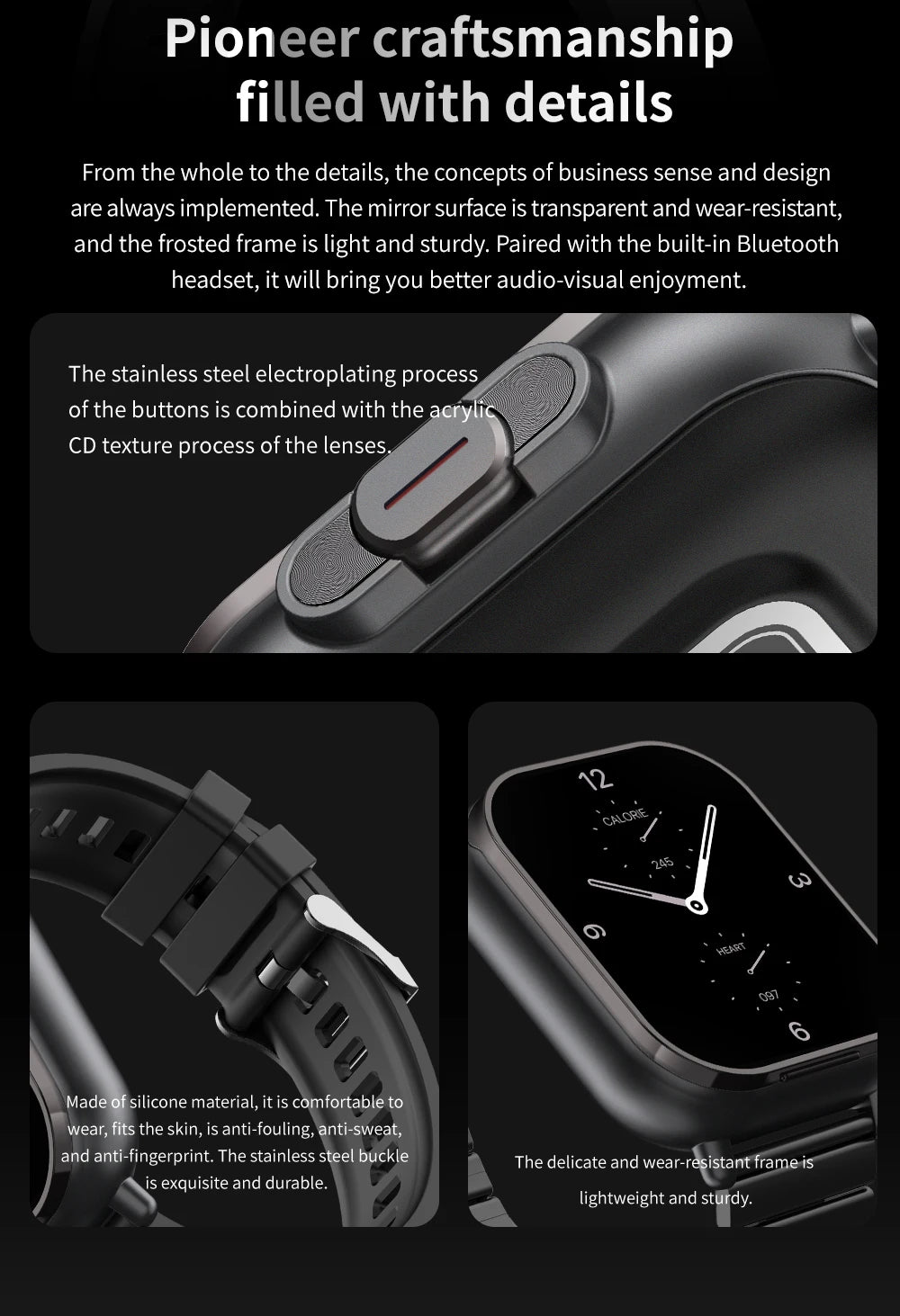 2024 2-In-1 Smartwatch Built In Earphones Man 2 Inch Multi Sport Make/Answer Call Nfc Exercise Tracker For Iphone Android