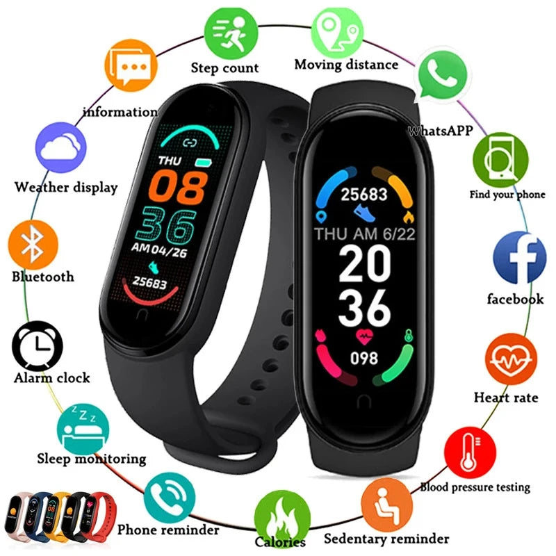 M6 Smart Watch Men and Women Fitness Sports Smart Band Fitpro Version Bluetooth Music Heart Rate Take Pictures M6 Smartwatch