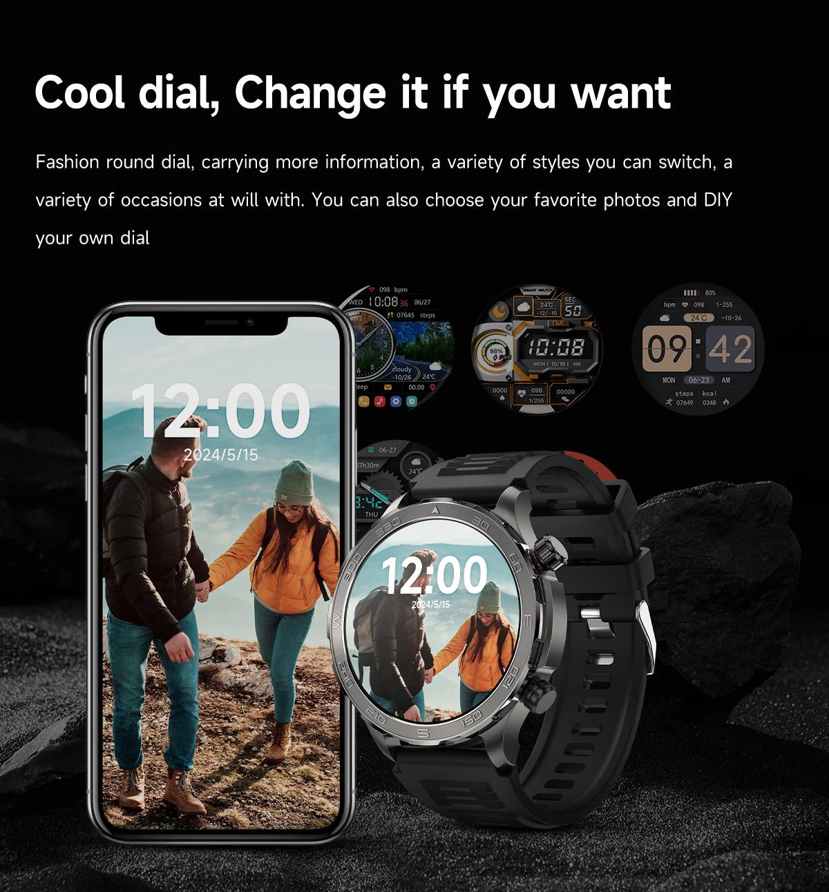 2024 New For Huawei Xiaomi Smart Watch Men AMOLED HD Screen NFC GPS Motion Trail Health Check Bluetooth Call Compass Smartwatch