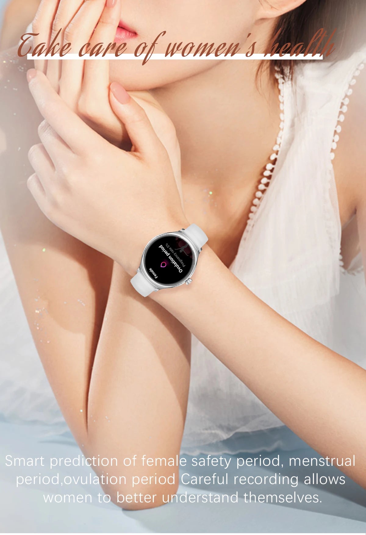 2024 Fashion Smart watches for Women Amoled screen Heart Rate IP68 Waterproof Android Round Shape  Digital BT call smart Watch