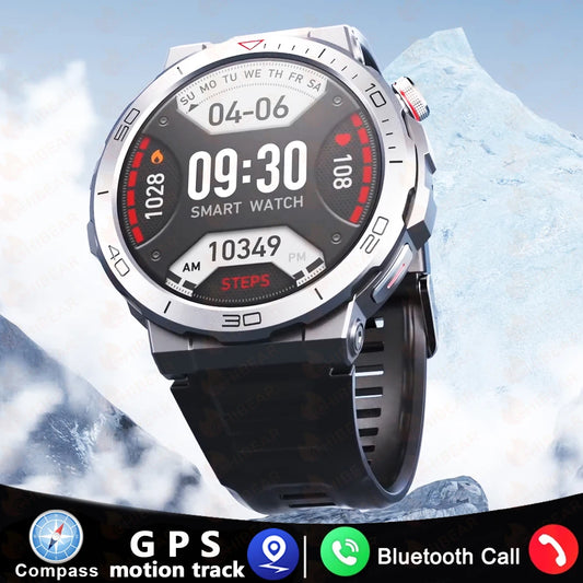 Compass AMOLED Smart Watch HD Screen Always Show Time 1.43"466*466 HD Health GPS Tracker Voice Calling Smartwatch Men 2024 NEW