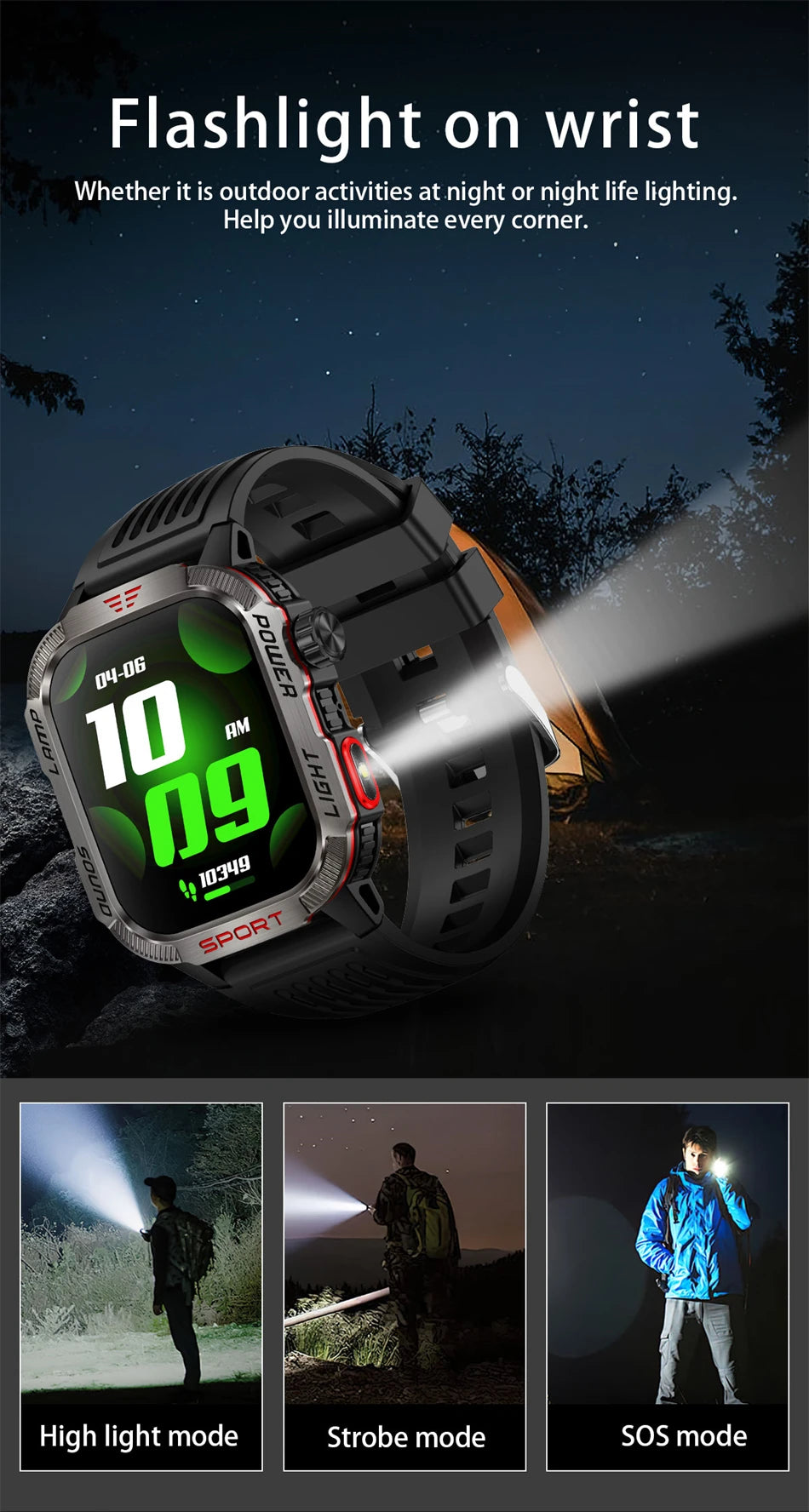 LIGE 2024 Outdoor Men Smart Watch 600 mAh Waterproof Fitness Blood Oxygen Monitoring Bluetooth Call Smartwatch For Xiaomi New