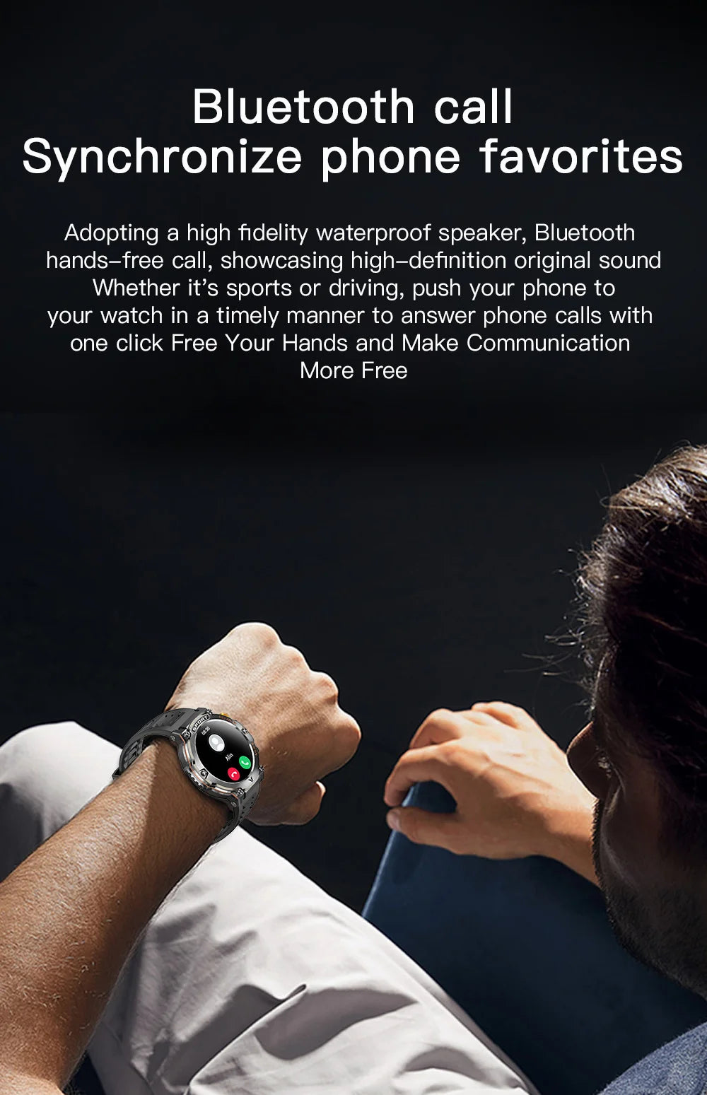 2024 New Outdoor Smartwatch Men Sport Waterproof Watches 1.43'' Amoled Blood Pressure Compass Smart Watch for Android Xiaomi Ios