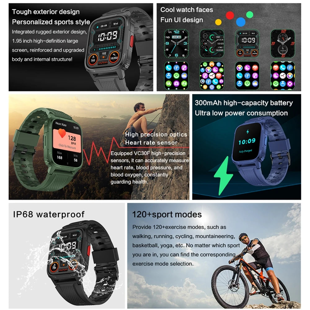 For HUAWEI Xiaomi 1.95INCH GPS Smartwatch Men Women Outdoor Waterproof Watch HD Screen 120+ Sport Mode Smart Watch Man 2024 NEW