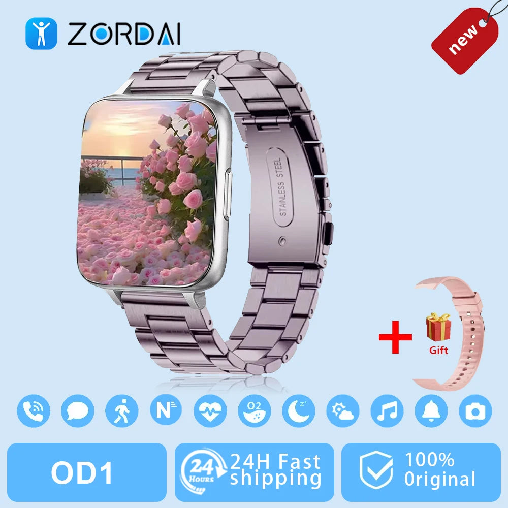 Zordai OD1 1.96" 3D Curved Screen Waterproof For Xiaomi Smart Watch Men Fitness Sports Bracelet Women Smartwatch Bluetooth Call