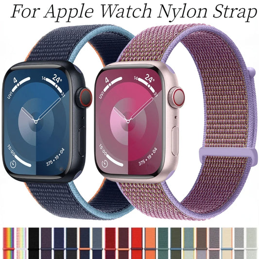 Nylon Braided Loop Strap For Apple Watch Band Ultra/2 49mm 9 8 7 45mm 41mm Comfortable Bracelet iWatch 6 5 4 3 SE 44mm 40mm Belt