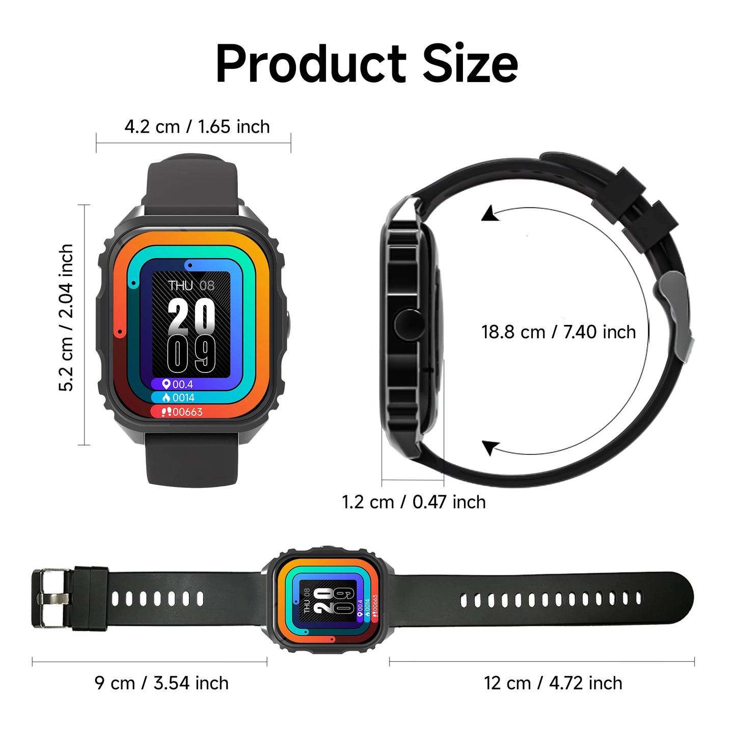 2024 SmartWatch Android Phone 1.83" Color Screen Full Touch Custom Dial Smart Watch Women Bluetooth Call Smart Watch Men NEW