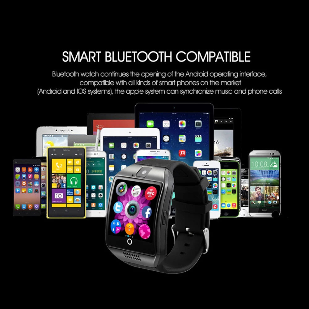 Russian Band 2024 Q18 Sport Men Smart Watch With Sim Card Connect Whatsapp Facebook Twitter Sync Waterproof Smartwatch Pedometer