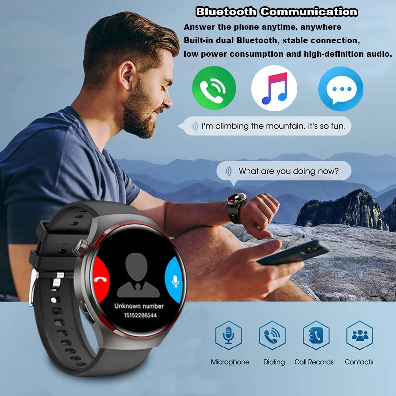 For Huawei GT4 PRO Smart Watch Men Watch 4 Pro AMOLED HD Screen Bluetooth Call GPS NFC Heart rate BloodSugar SmartWatch 2024 New