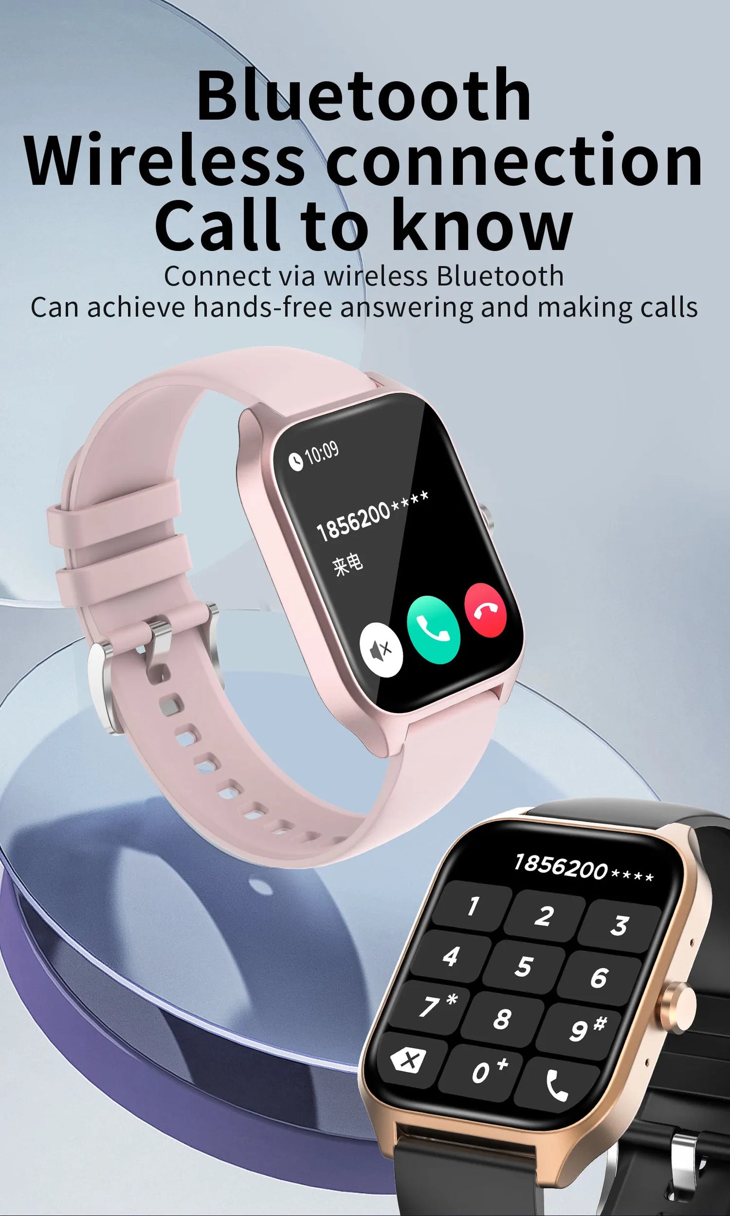 Timethinker 2024 Bluetooth Call Smart Watch 1.83'' HD Screen Men Women Health Monitor Smartwatch Sport Watches for Android IOS