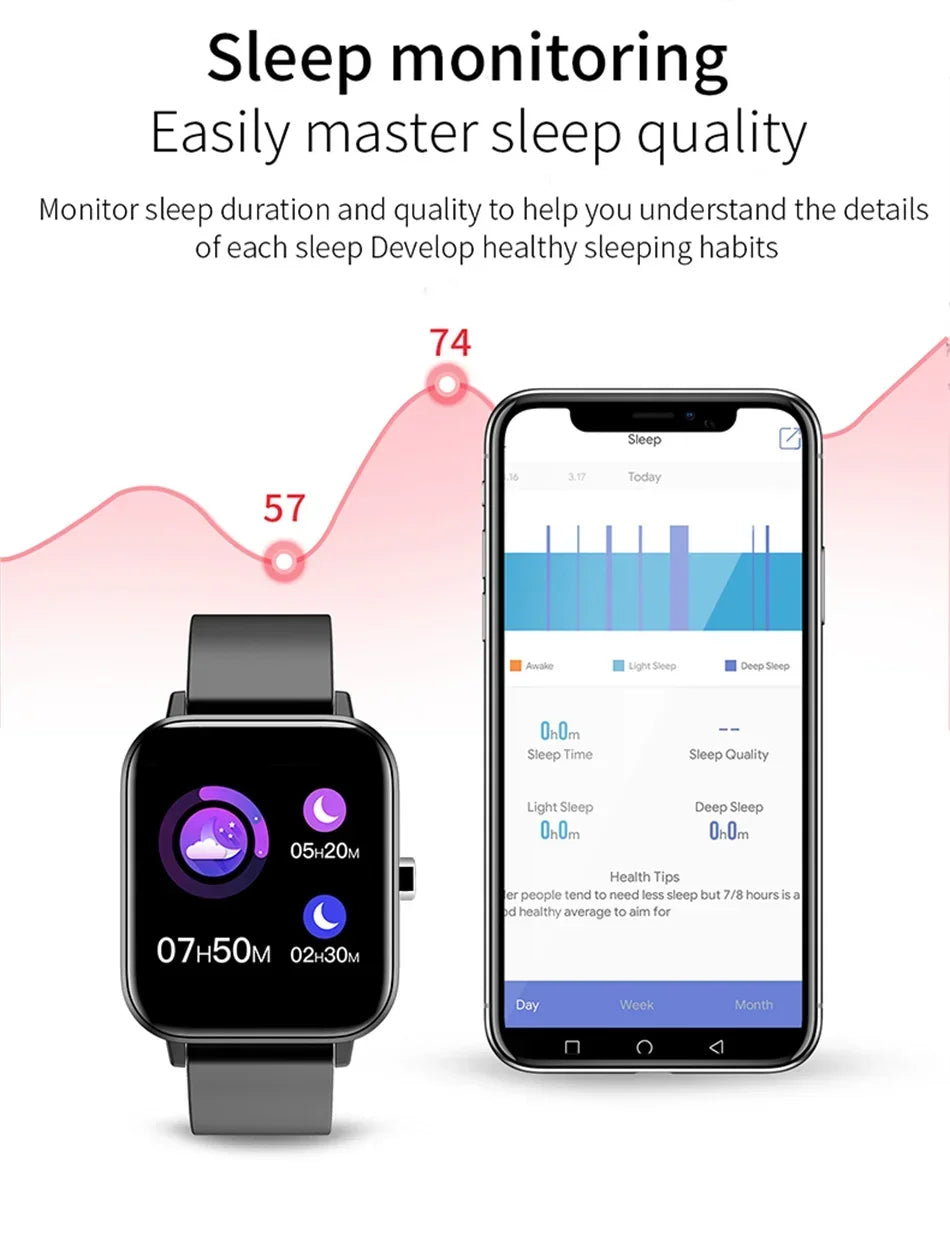 New smartwatch Men Women 2024 Bluetooth Call Sport Heart Rate Monitor 1.69 Inch Screen Smartwatch Customize Wallpaper Watches