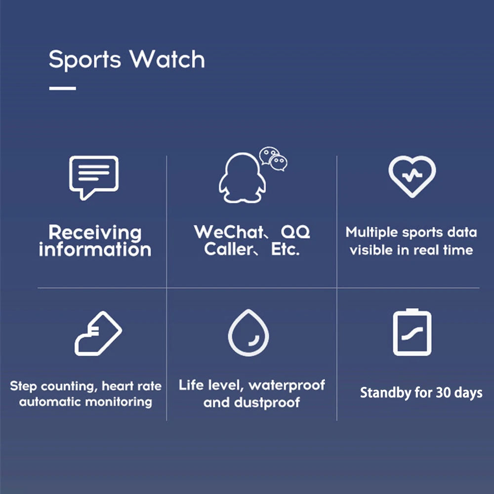 2024 New Smart Watch Full Touch Screen Sports Fitness Watch Bluetooth 5.0 Digital Smartwatch Wristwatch for Men Women