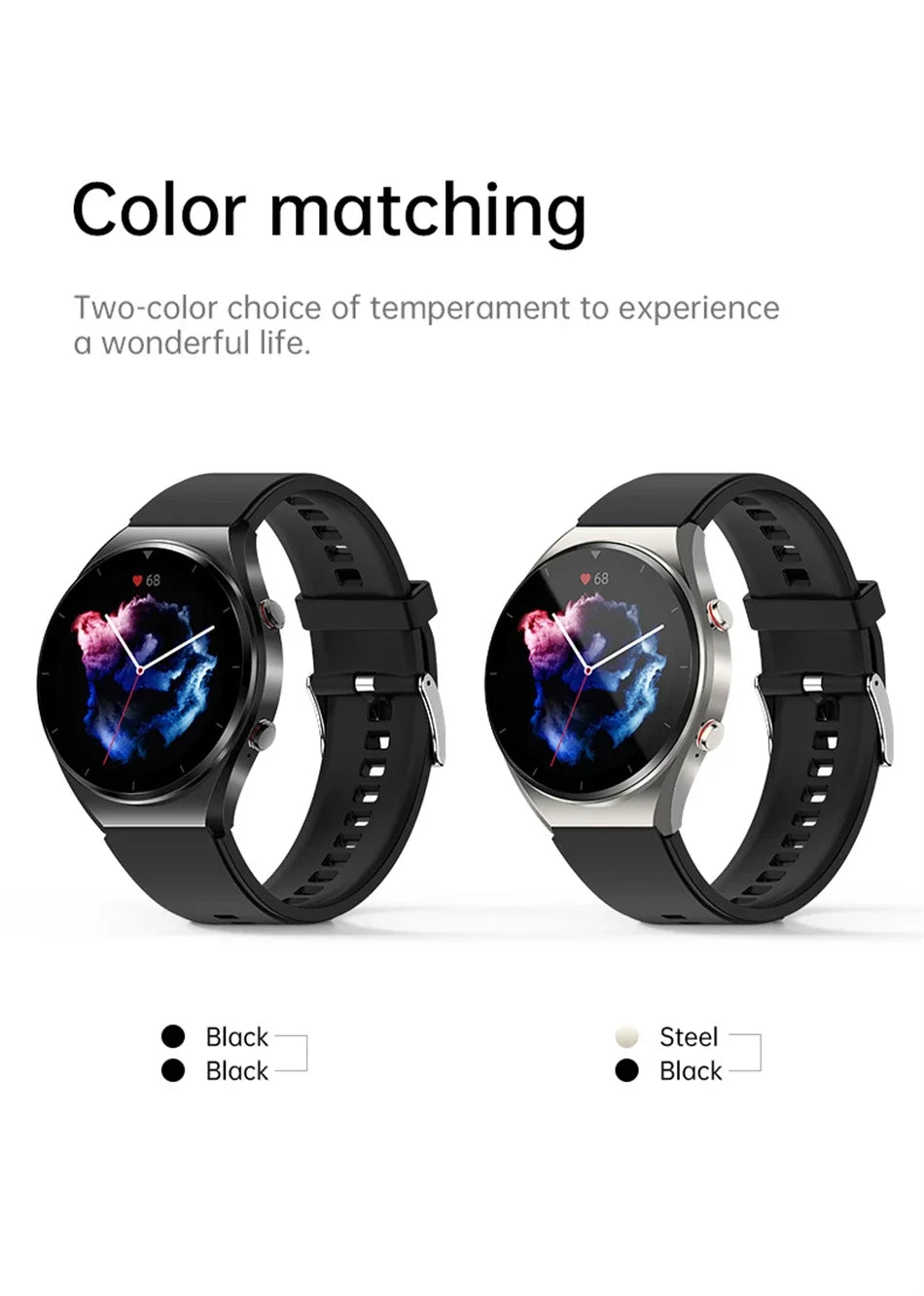 Smart Watch 2024 Bluetooth Call Smartwatch Men Women Blood Sugar Heart Rate Blood Pressure Health IP67 Waterproof Sports Watch